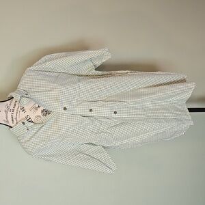 Green and White Button Down